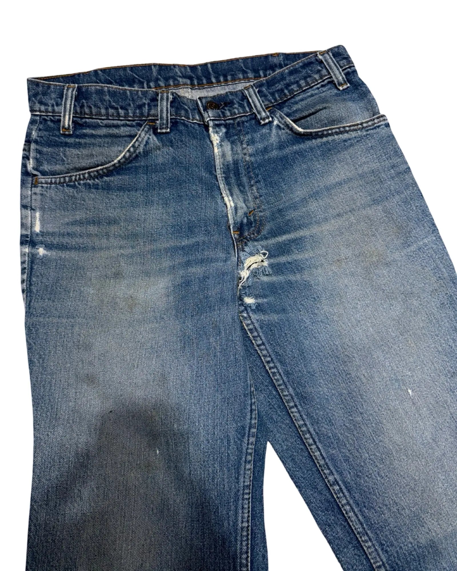 70s Levi's Orange Tab Flared Denim Jeans size 30 KIF Vintage