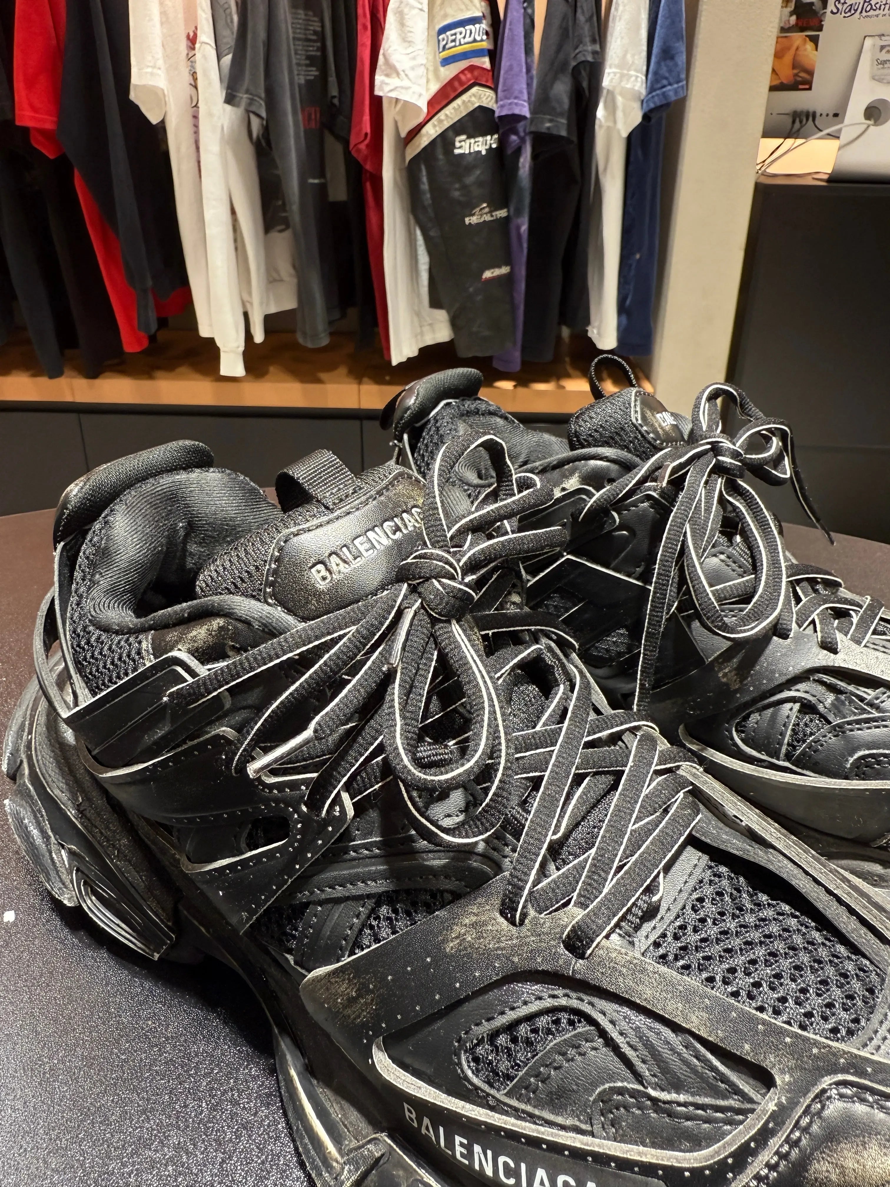 Balenciaga Faded Black Track Runner Size 8 KIF Vintage