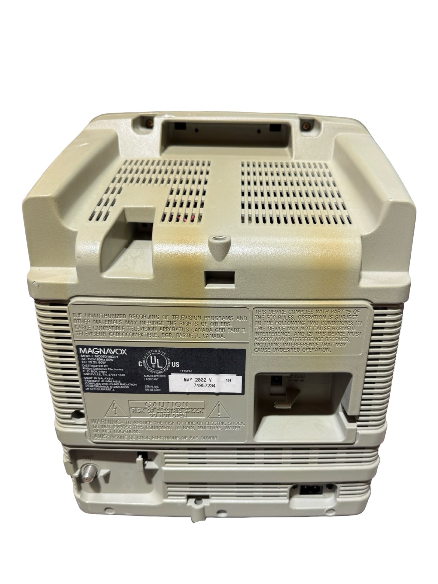 ビンテージ マグナボックス 9インチブラウン管テレビ VHSプレーヤー内蔵