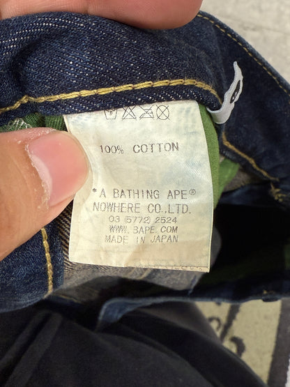 Rare y2k BAPE Human Made Baggy Spellout Jeans size 40