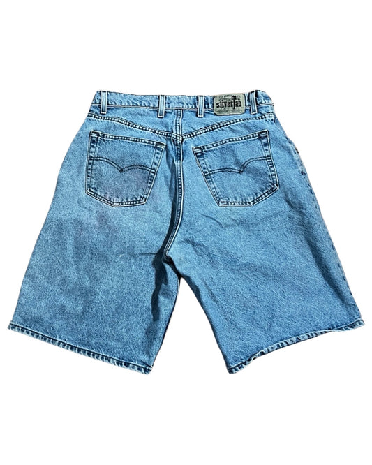 36 Vintage 90s Levi's Silver Tab Blue Shorts