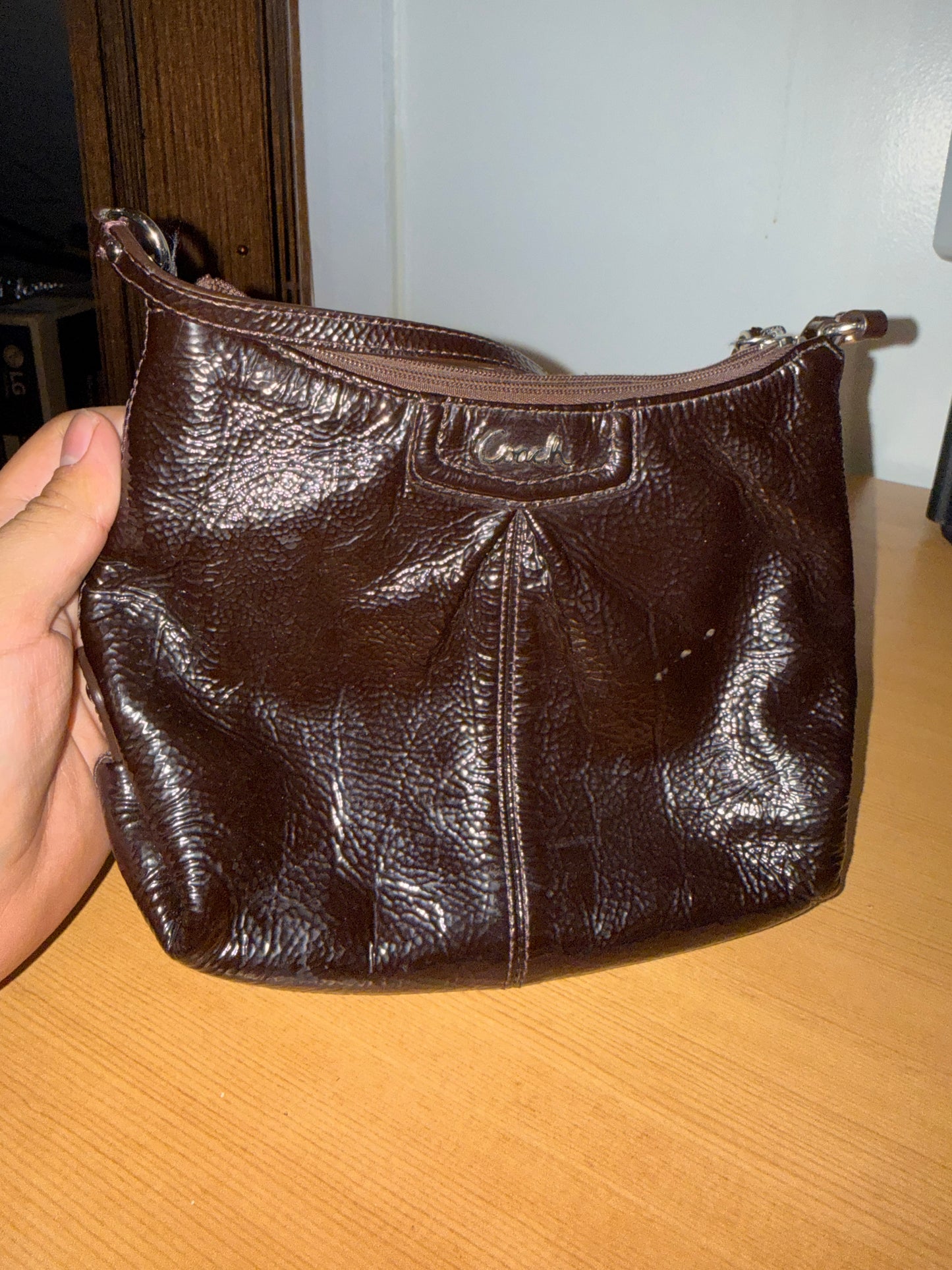 Vintage Coach Small Leather Brown Ashley Crossbody Bag