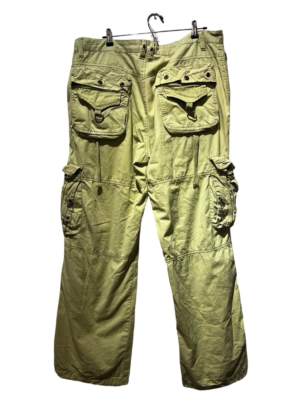 40 x 33 Vintage 90s Washed Green Rave Cargo Pants KIF Vintage