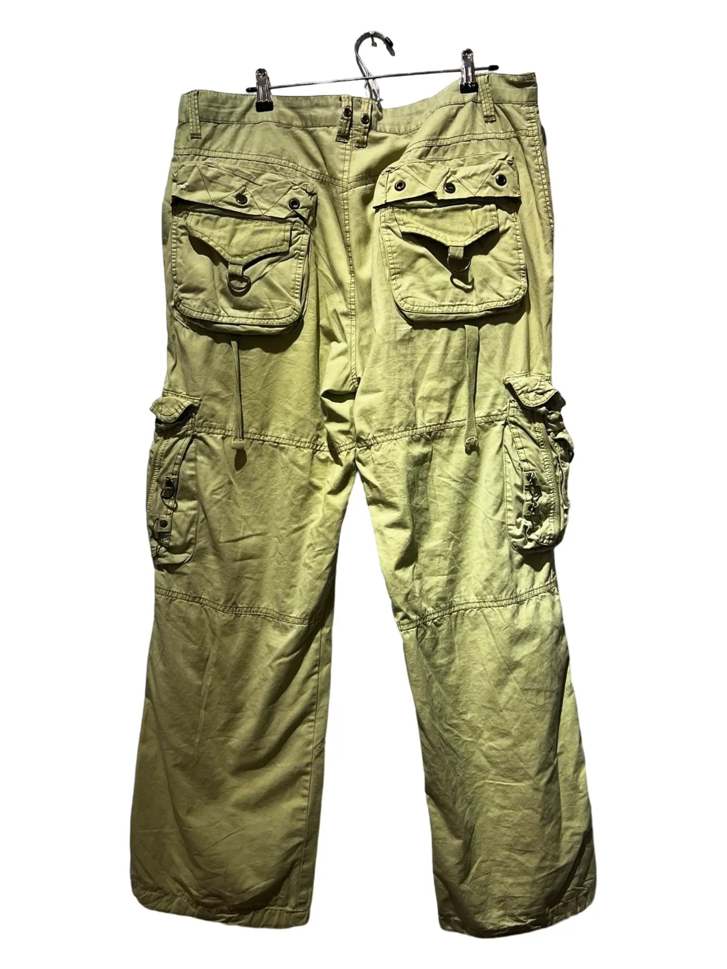 40 x 33 Vintage 90s Washed Green Rave Cargo Pants KIF Vintage
