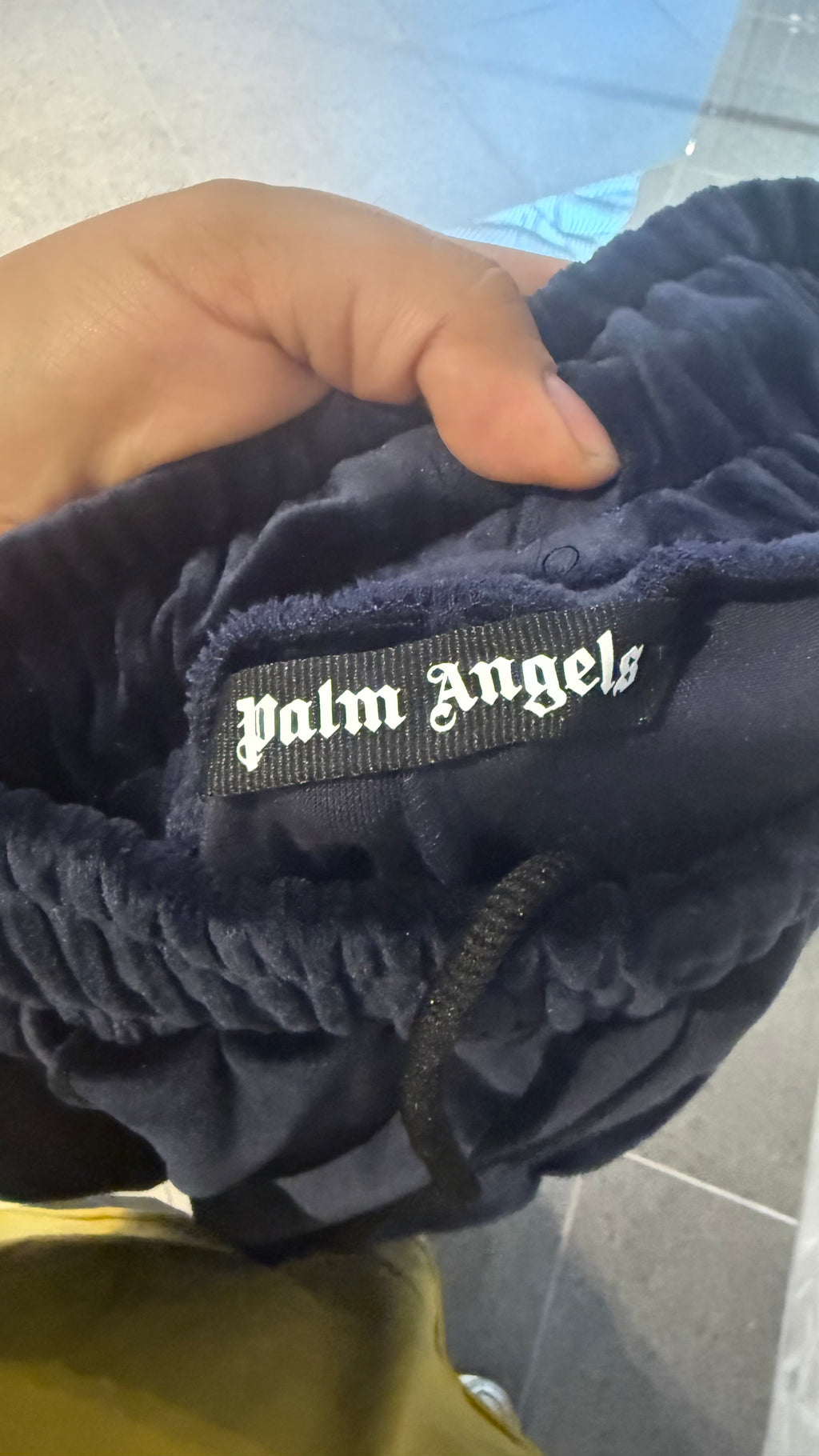 Palm Angels Blue Velvet Tracksuit Top & Bottom Set