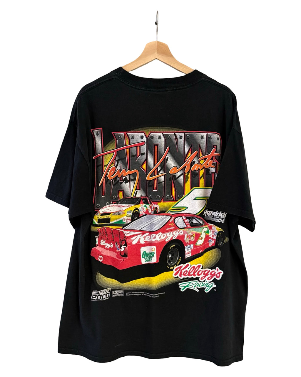 Vintage 2000 Nascar Kelloggs Racing Cereal Double Sided Tee