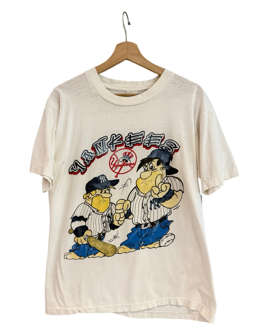 Vintage 90s Rare New York Yankees Flintstones Tee