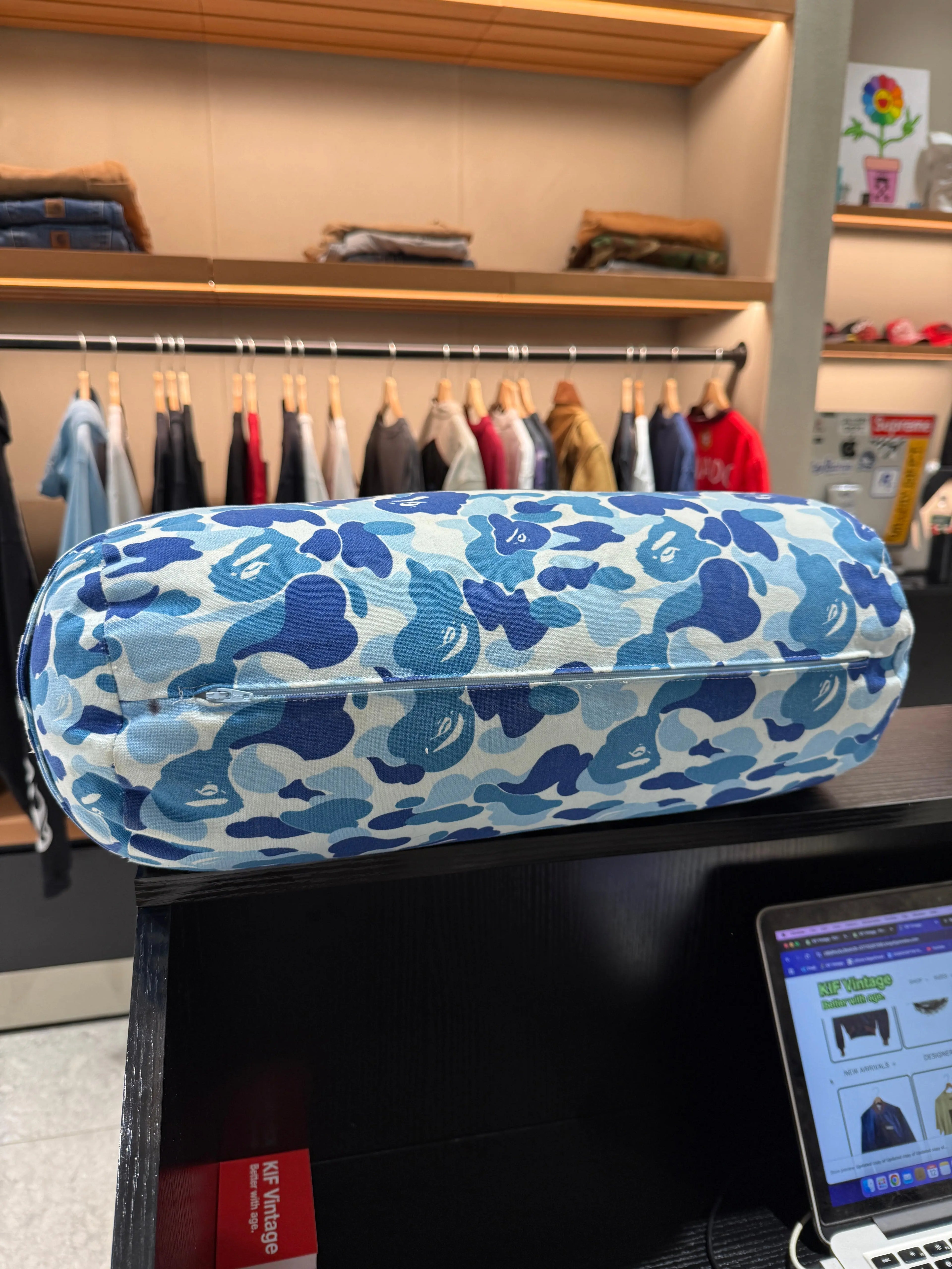 Bape A Bathing Ape Blue Camo Cushion Pillow KIF Vintage