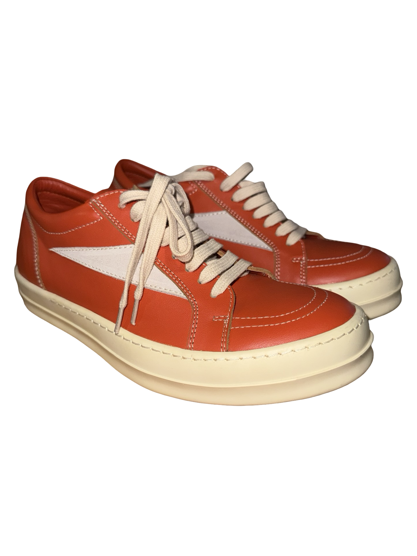 Size 7 / AW22 Rick Owens Suede Orange Strobe Vans