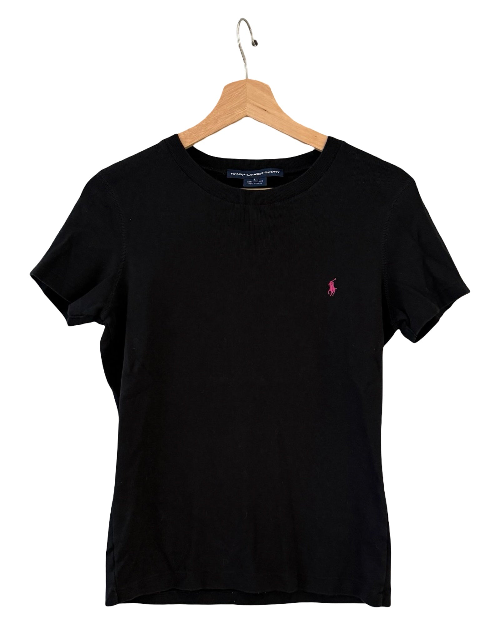 レディース ビンテージ ラルフローレン スポーツ 黒 ピンク Tシャツ