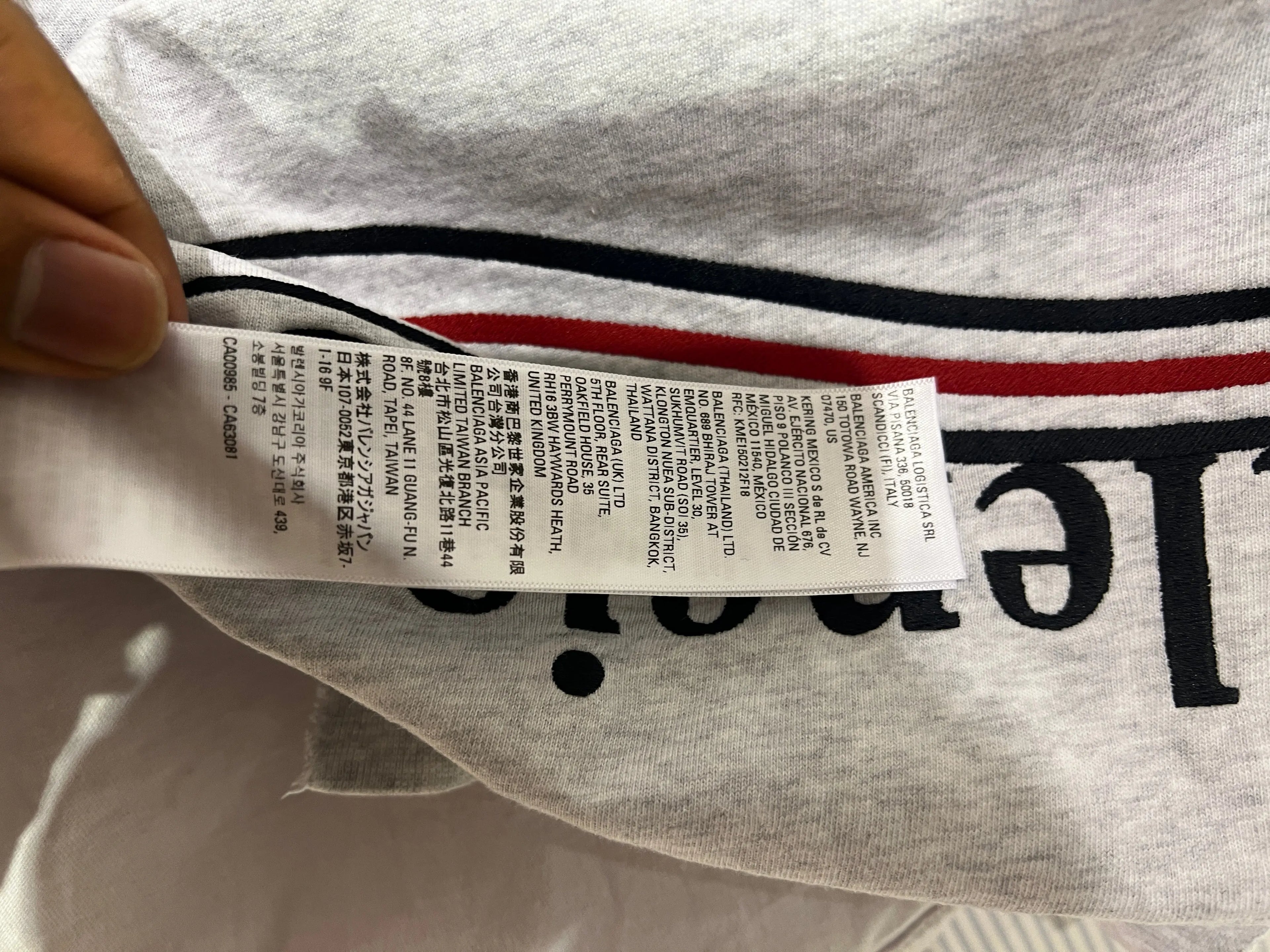 Archive Balenciaga Paris Upside Down Embroidered Patchwork Tee KIF Vintage