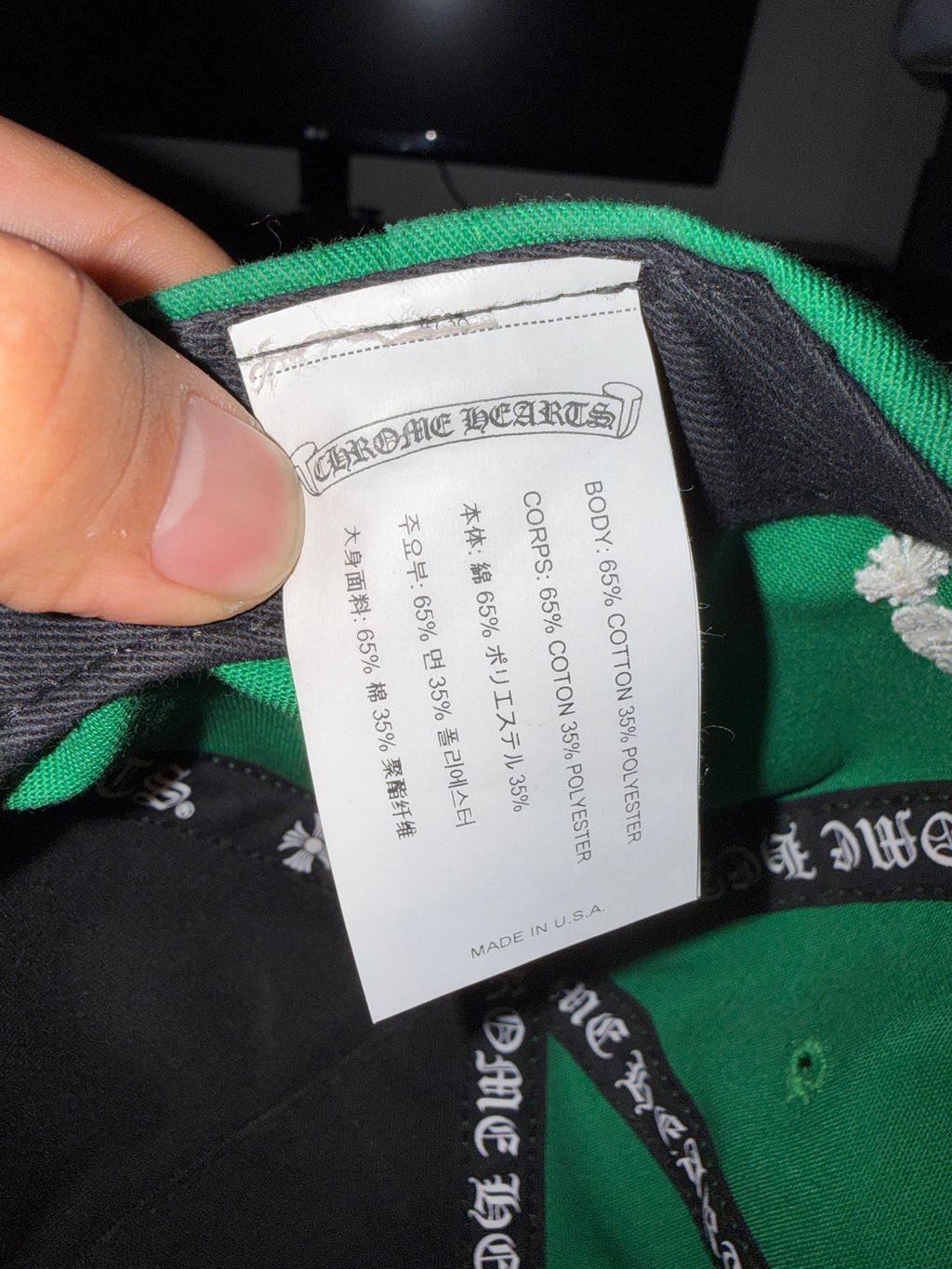 Chrome Hearts Green Yellow Hat KIF Vintage
