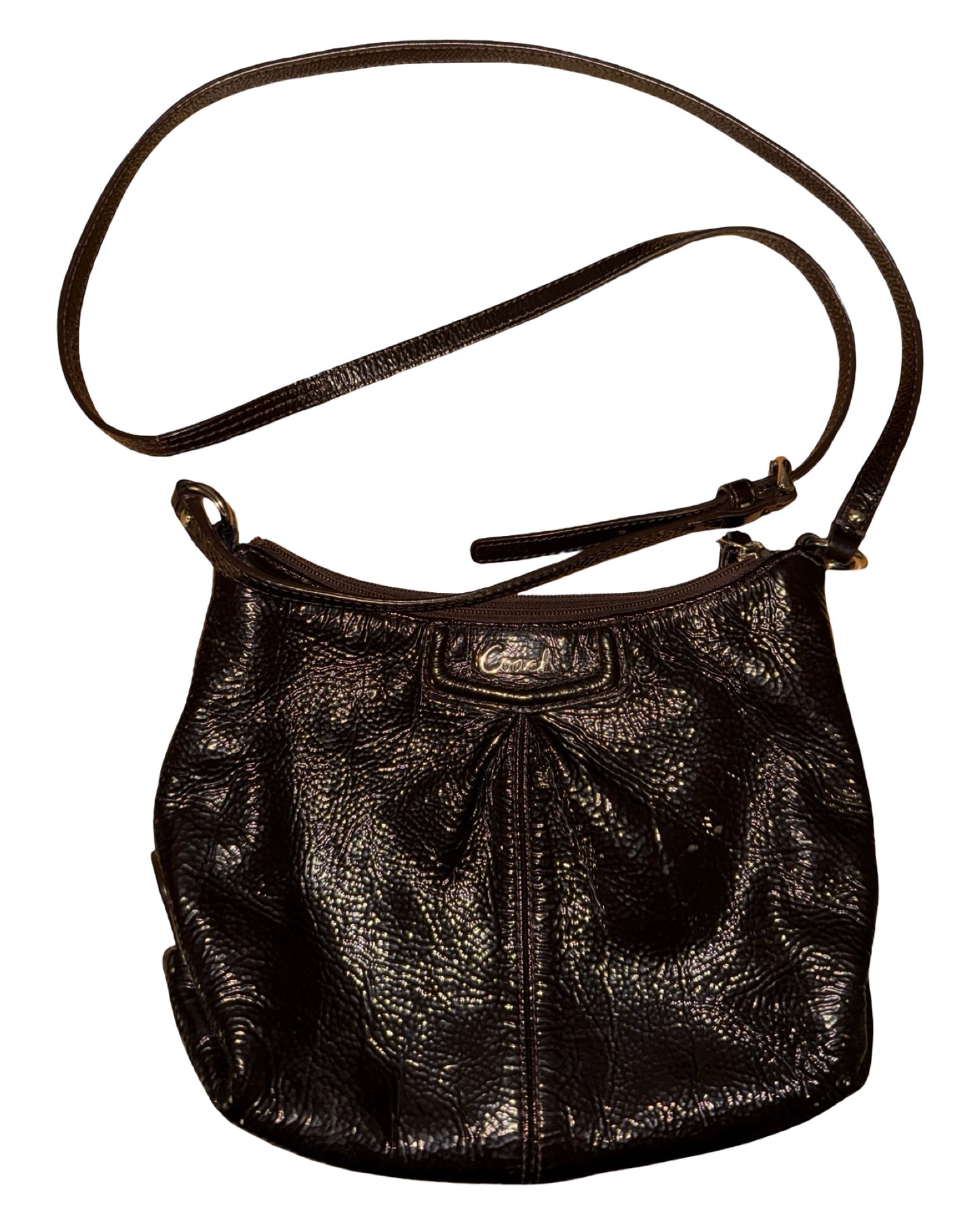 Vintage Coach Small Leather Brown Ashley Crossbody Bag