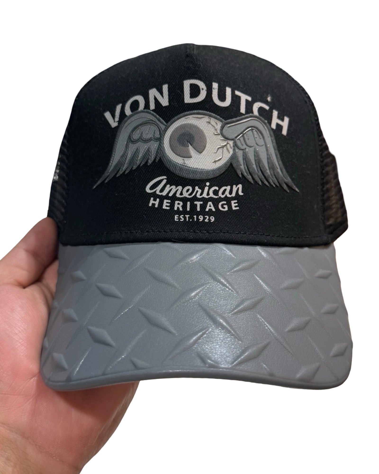 Von Dutch Heritage Steel Print Sample Trucker Hat