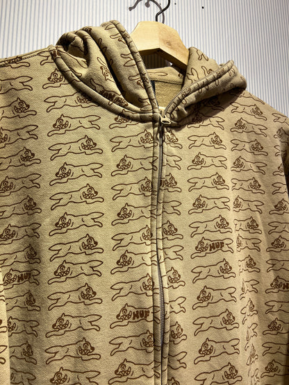 y2k BBC x HUF All Over Print Full Zip Up Hoodie