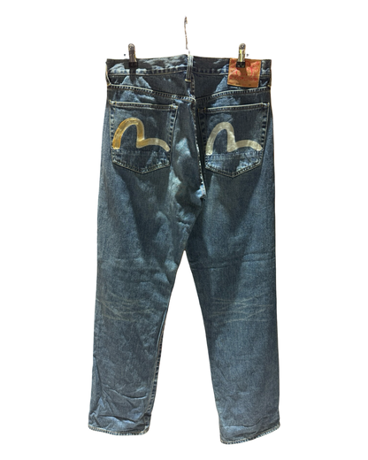 Vintage 00s Evisu Gold Gull Baggy Denim Jeans 34