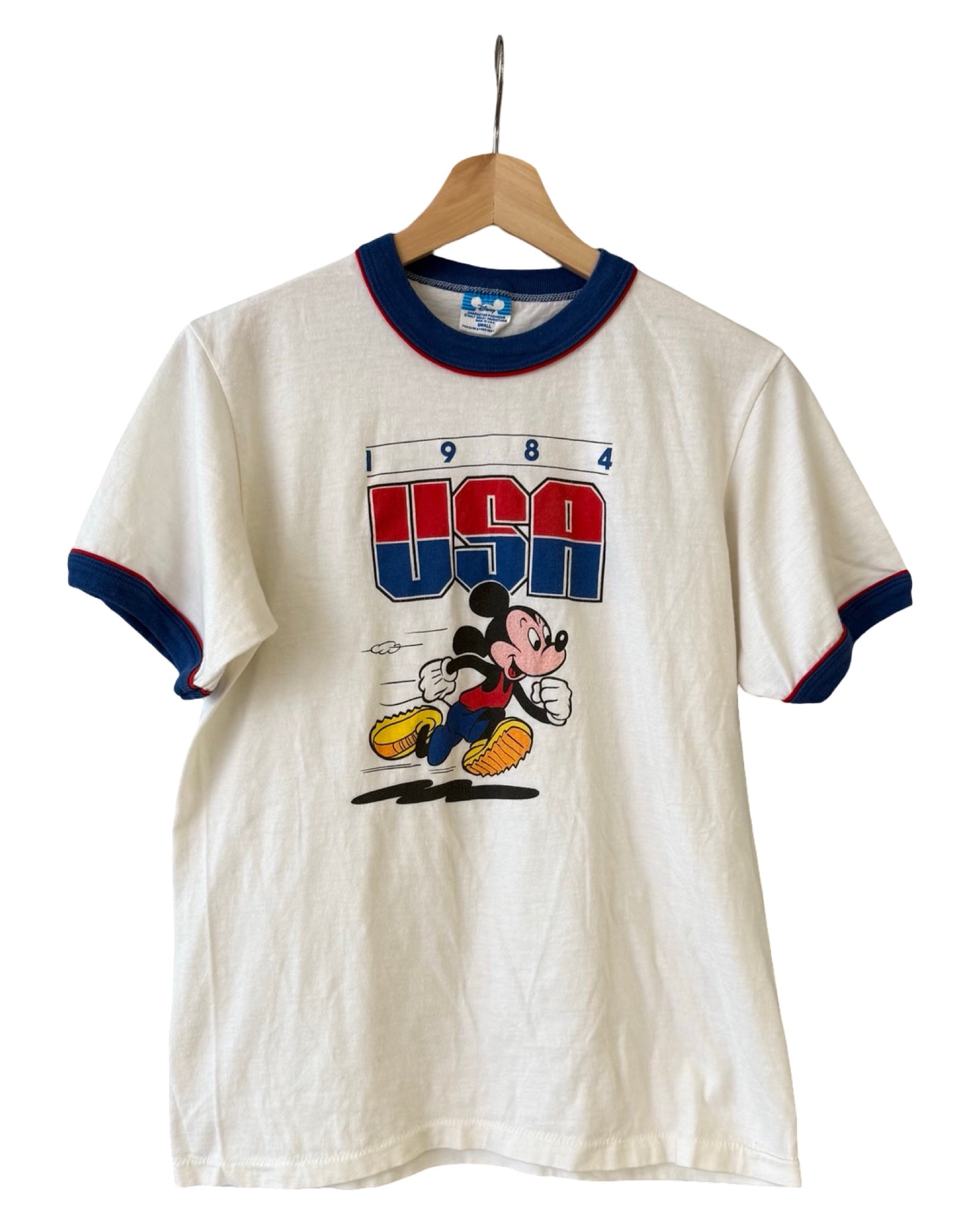 Vintage 1984 Disney Mickey Mouse USA Ringer Tee