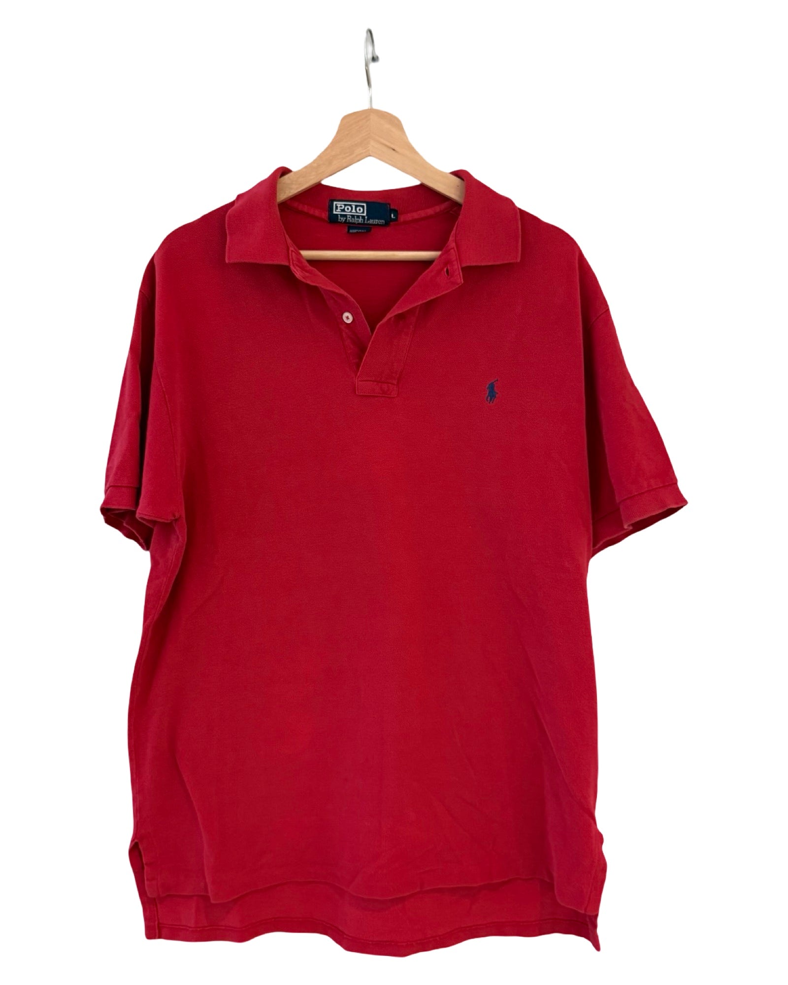 ビンテージ ポロ ラルフローレン 赤 青 シャツ