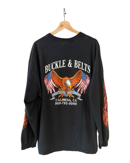 Vintage 2004 Wolfhead Survivors Flames L/S Tee