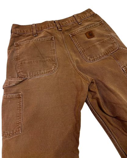 32 x 32 Vintage Carhartt Tan Flannel Lined Pants