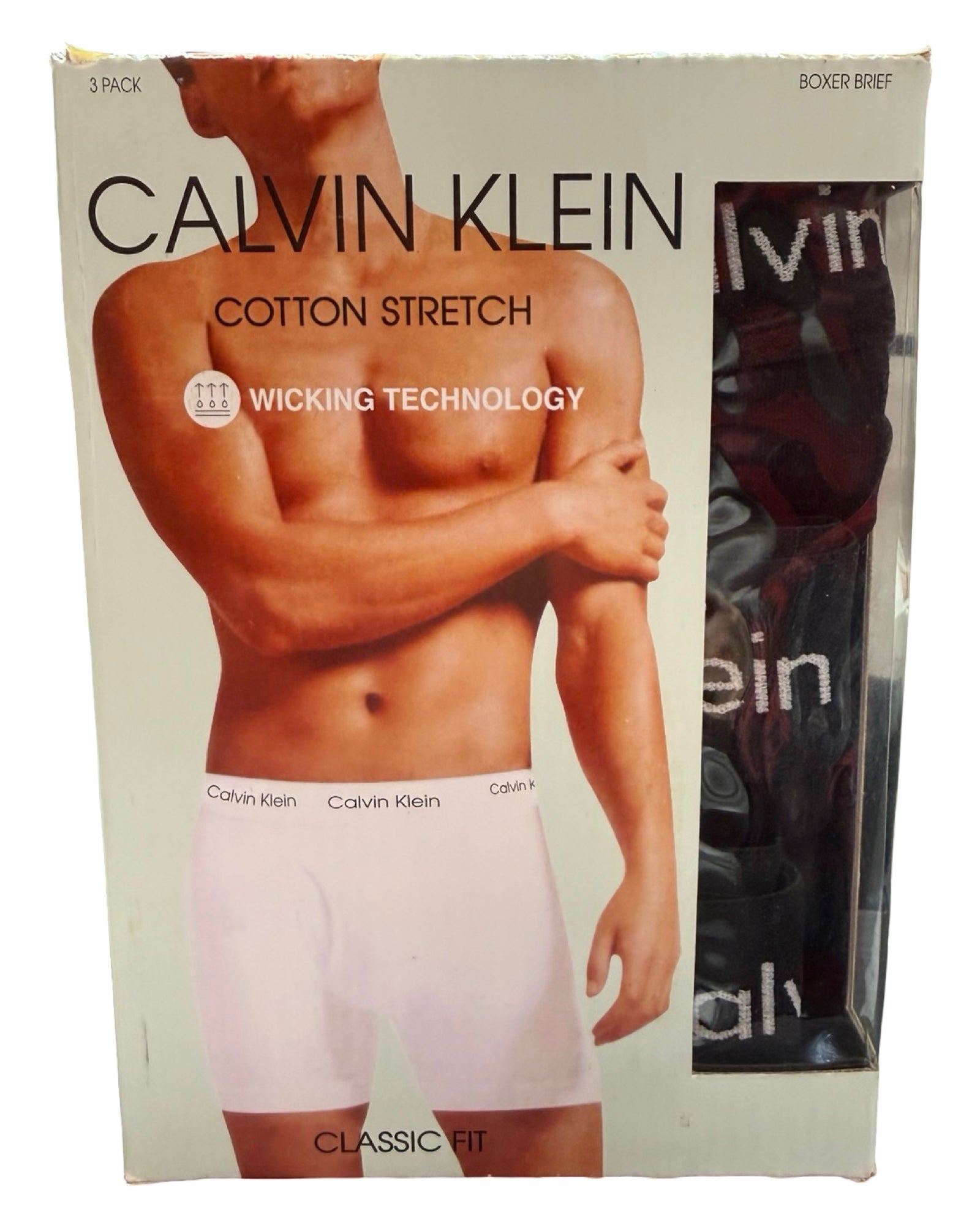 New Calvin Klein 3-Pack Black / White Cotton Classic Boxer Briefs