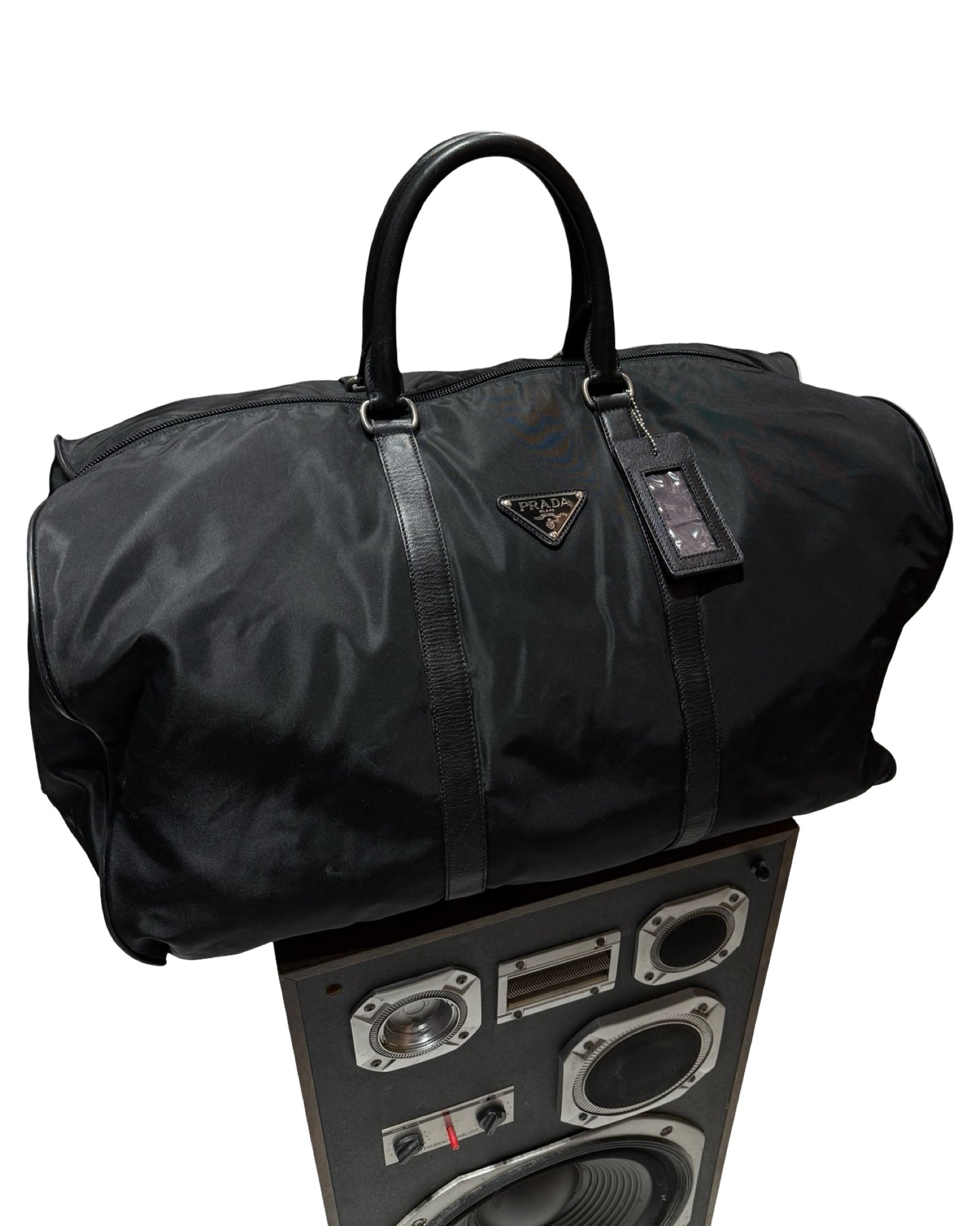 Vintage Prada Nero Nylon Duffle Bag