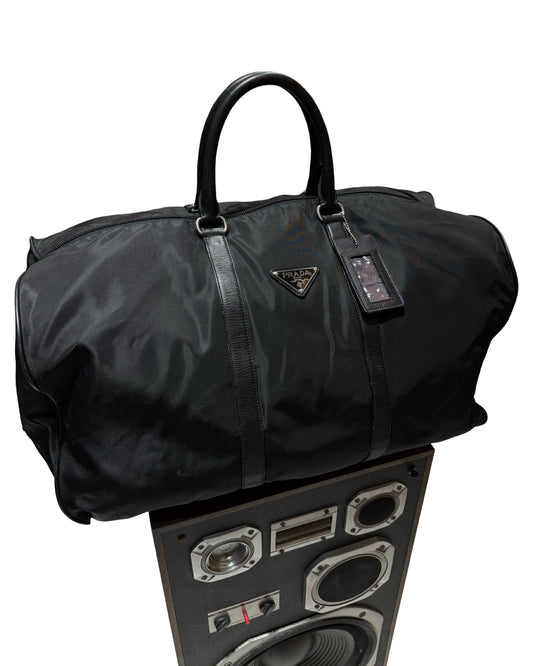 Vintage Prada Nero Nylon Duffle Bag