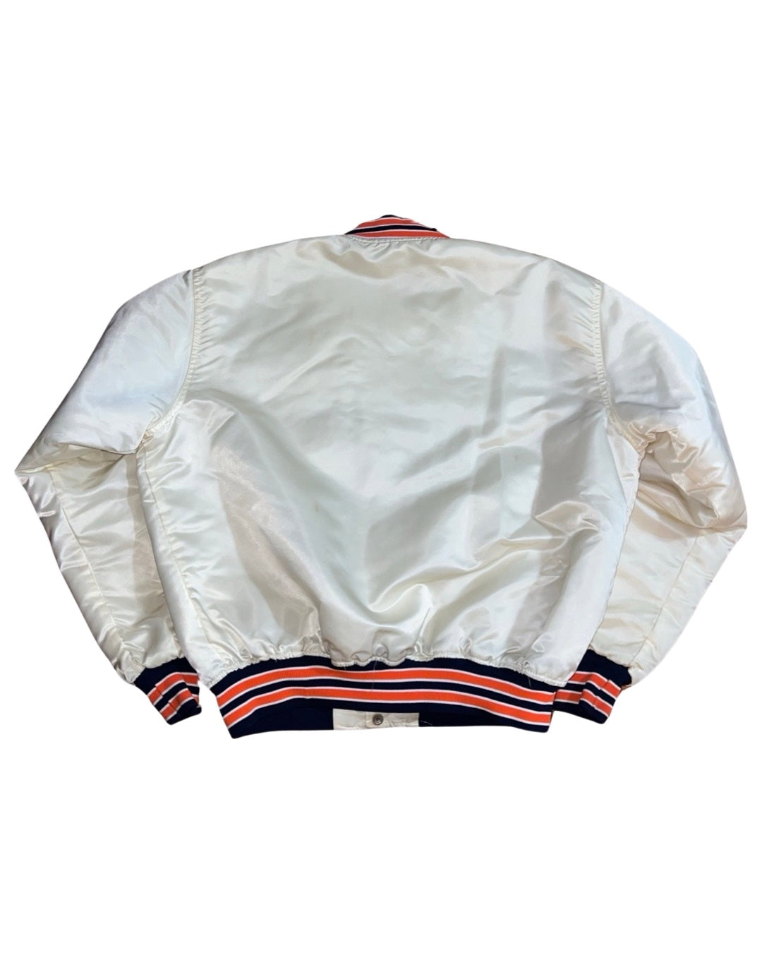 Vintage 90s Rare Detroit Tigers Cream Satin Diamond Starter Jacket