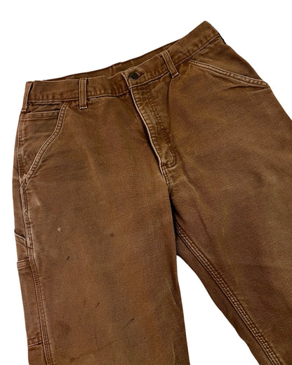 32 x 32 Vintage Carhartt Tan Flannel Lined Pants