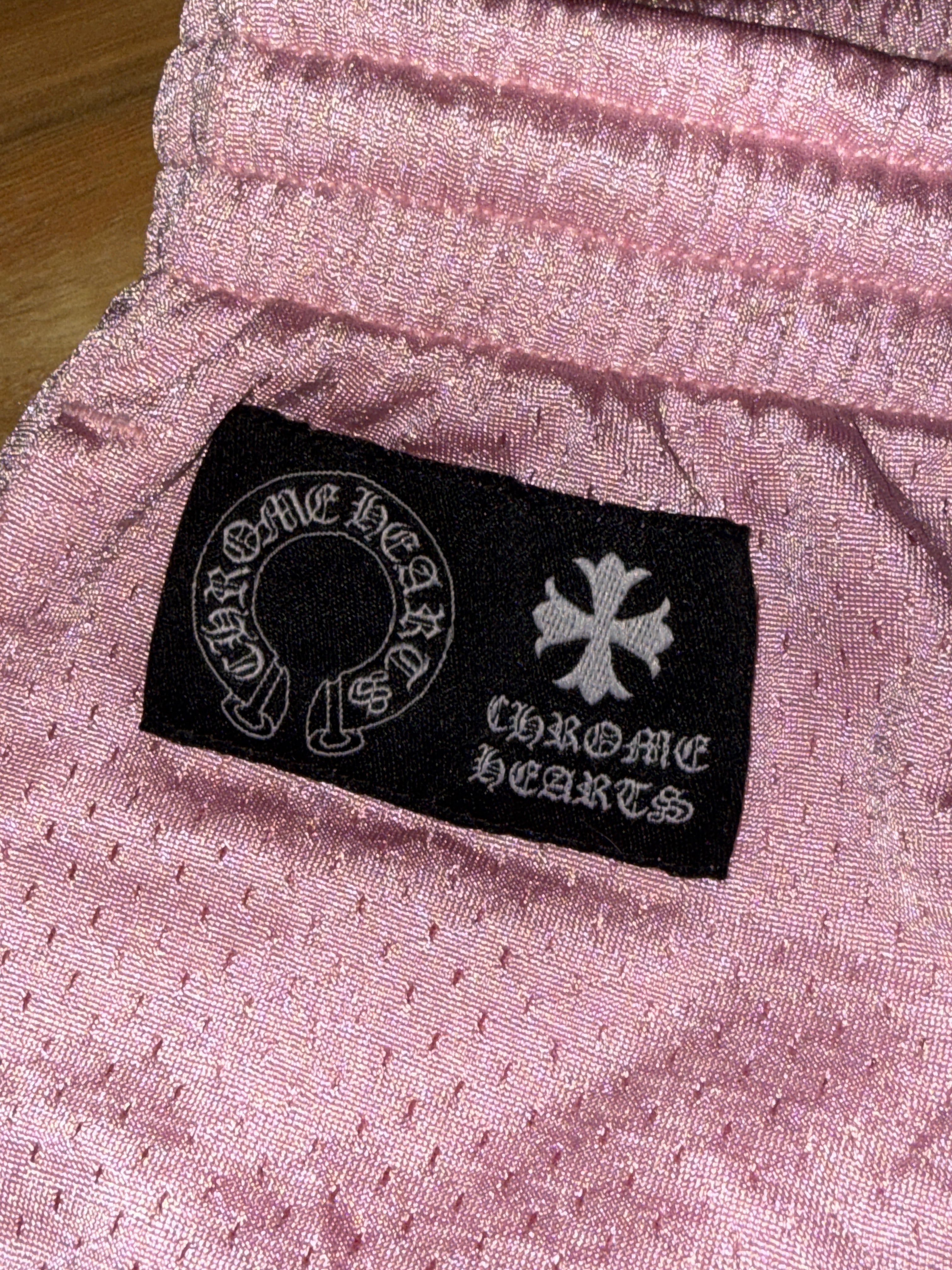 Chrome Hearts Love You Pink Mesh Shorts KIF Vintage