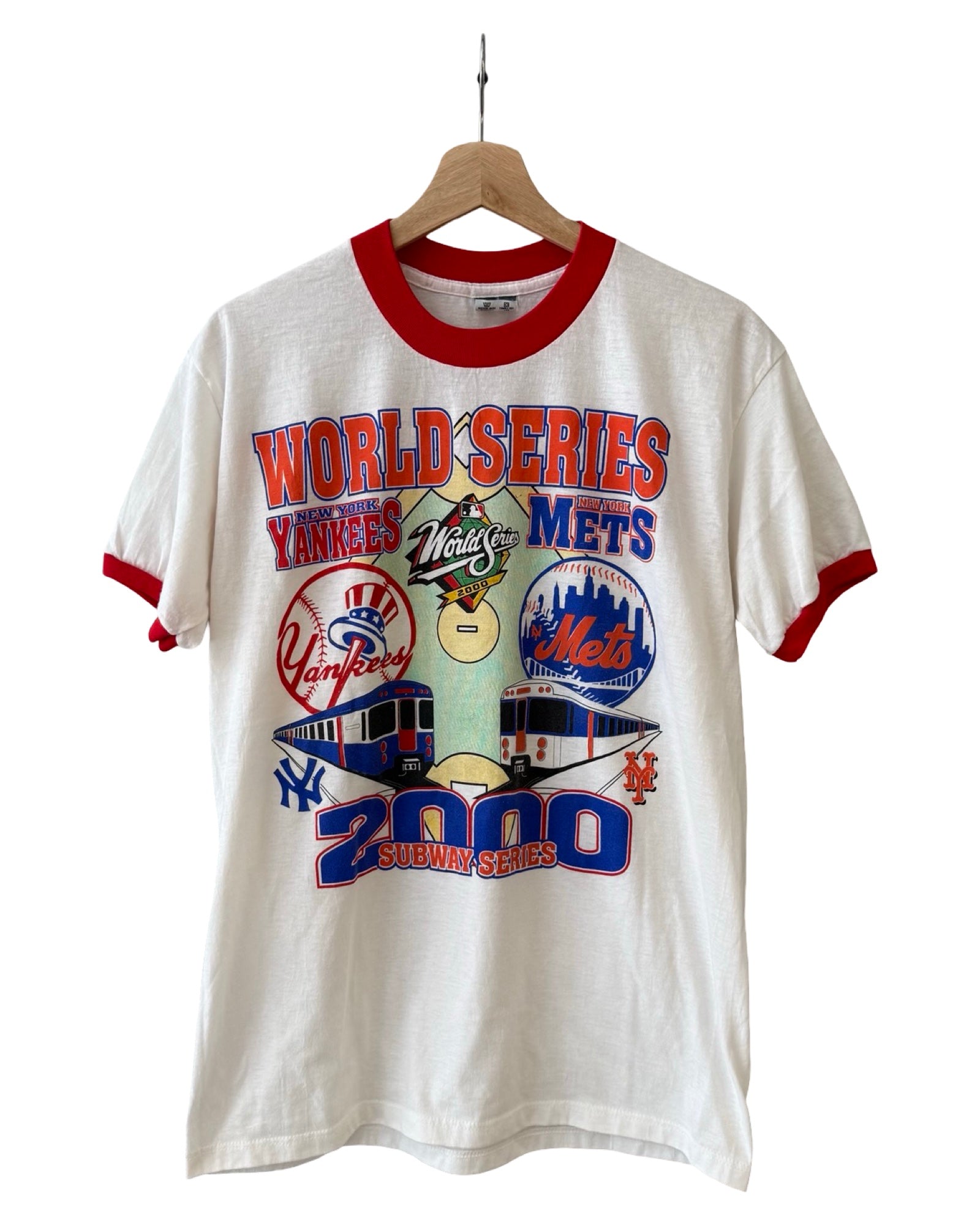 Vintage 2000 New York Yankees & Mets Subway Series Ringer Tee