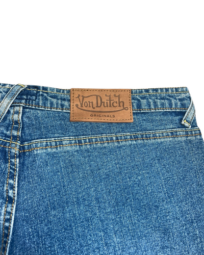 W 9 / M 29 Vintage Von Dutch Sample Big Print Jeans