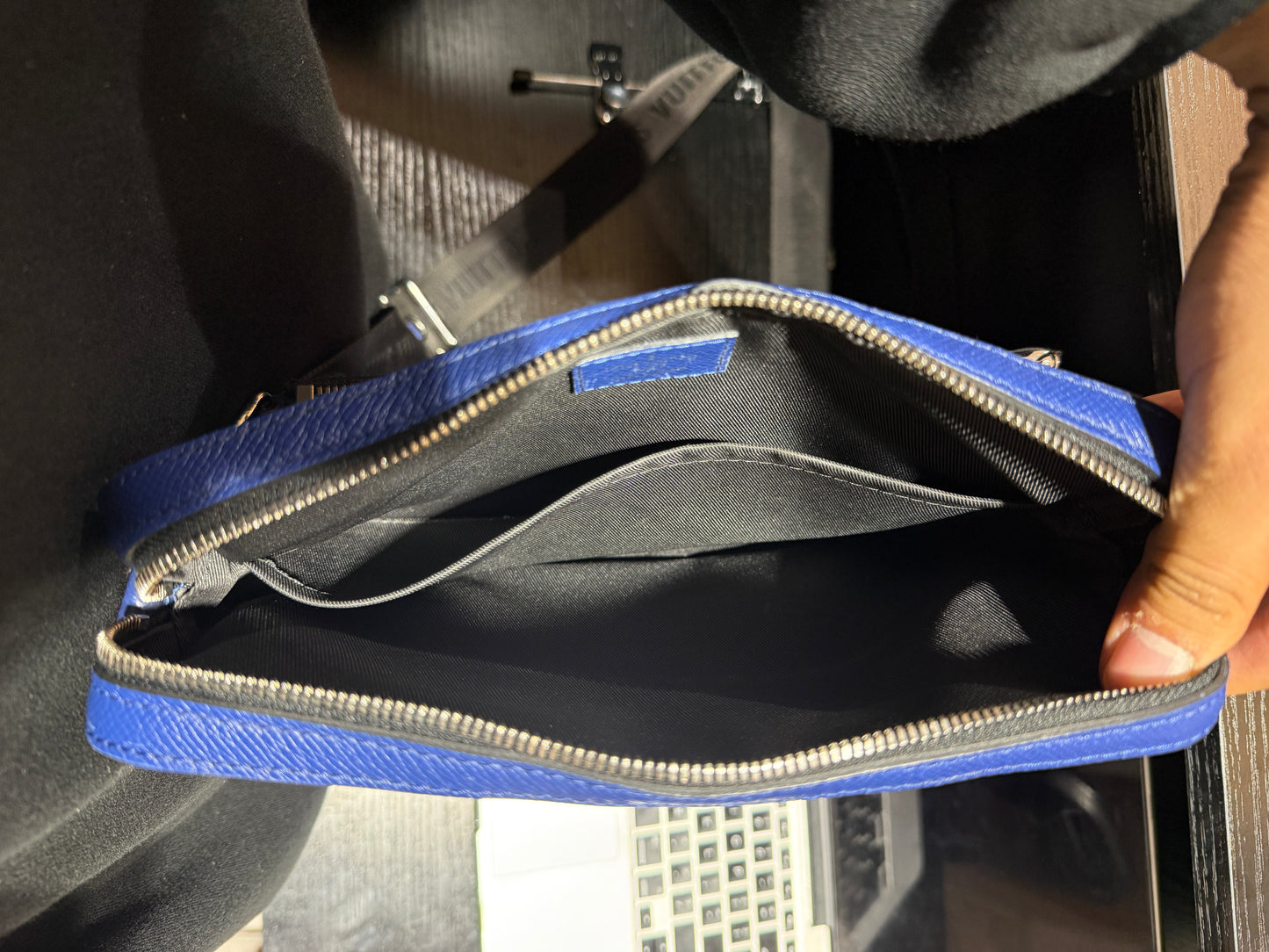 Louis Vuitton Trio Monogram Taigarama Cobalt Blue Messenger Bag