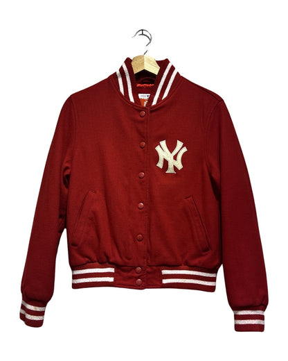 Vintage 90s New York Yankees Red Wool Varsity Jacket