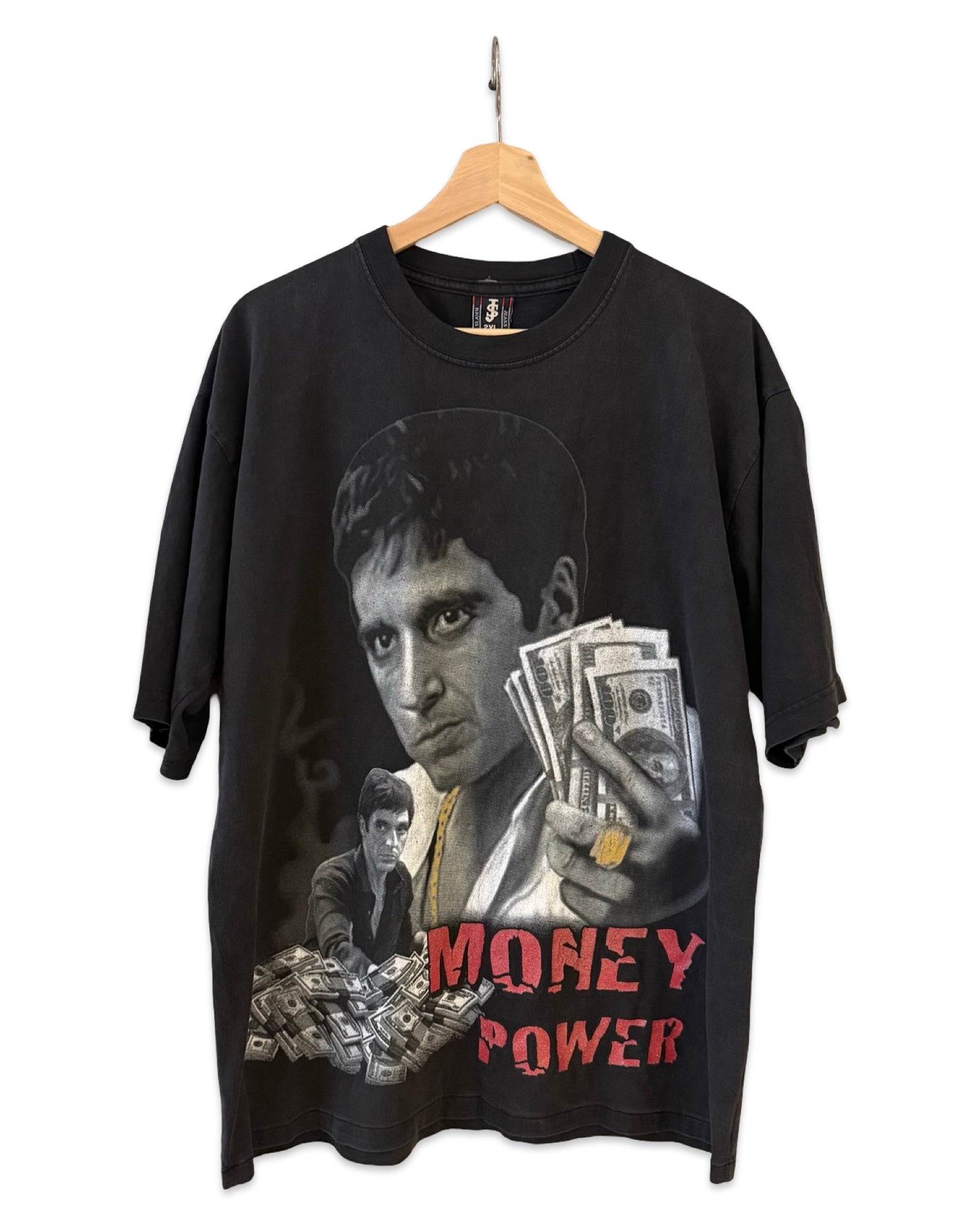 ビンテージ y2k スカーフェイス マネー パワー ビッグプリント Tシャツ