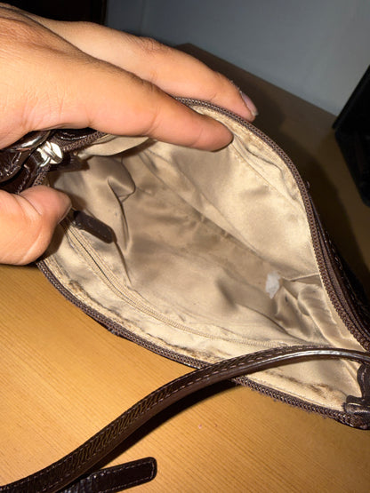 Vintage Coach Small Leather Brown Ashley Crossbody Bag