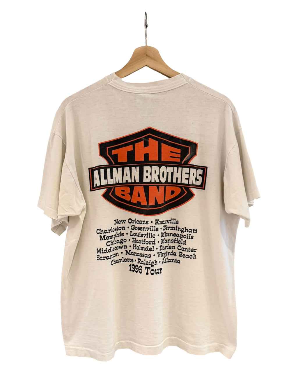 Camiseta de gira de The Allman Brothers Band, estilo vintage, de 1996