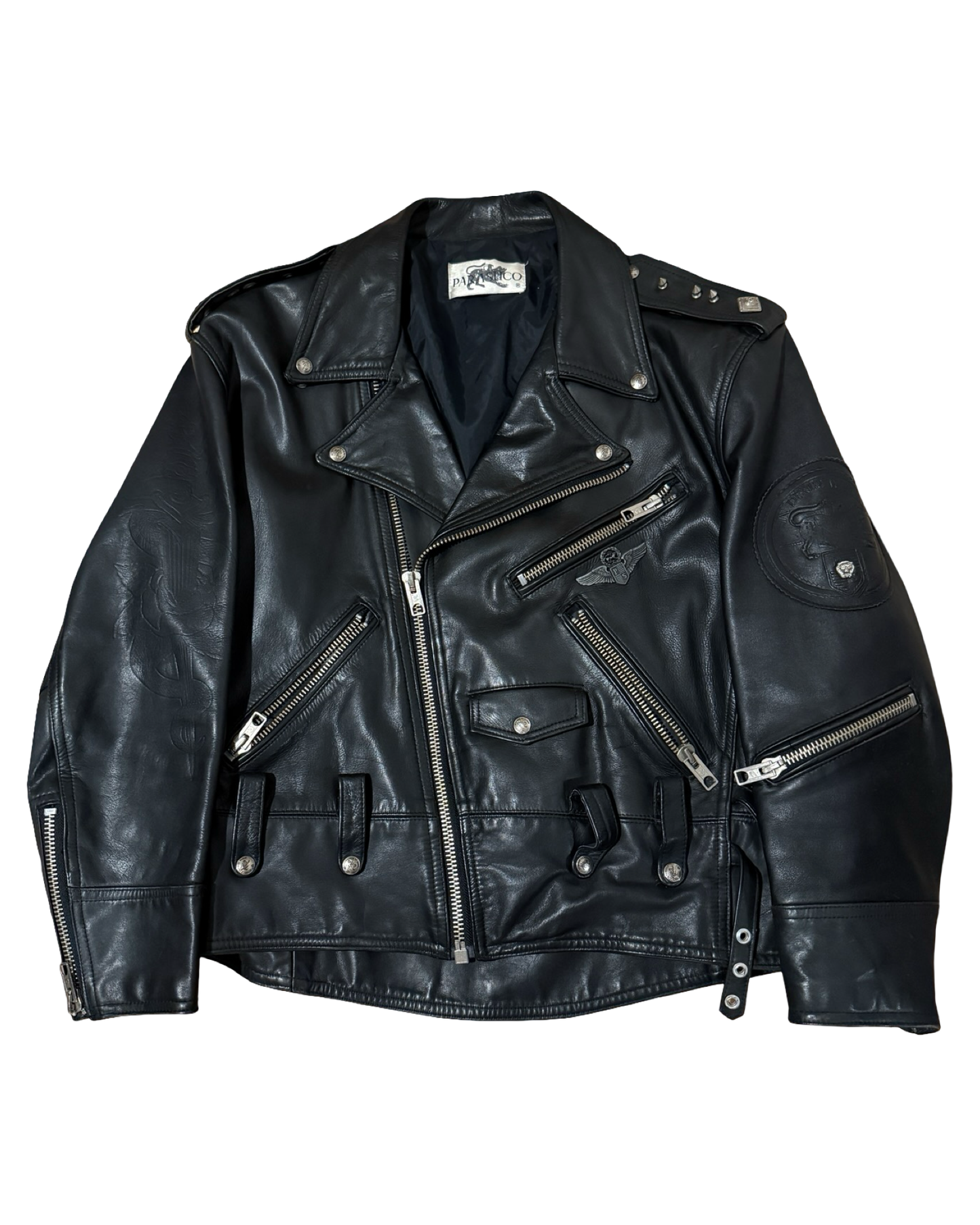 Vintage 90s Parasuco Studded Perfecto Leather Motorcycle Jacket