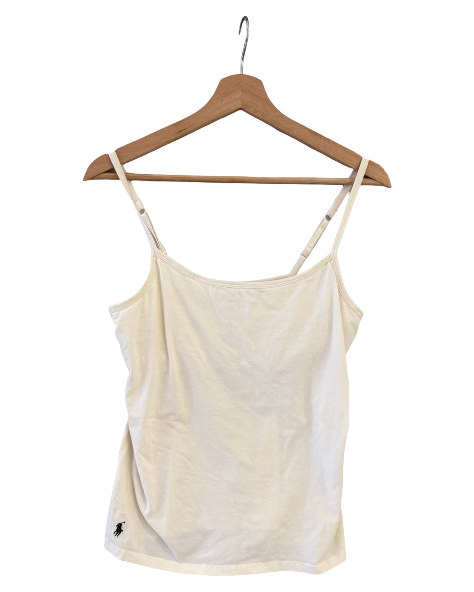 レディースヴィンテージポロラルフローレン ホワイトスパゲッティトップシャツ