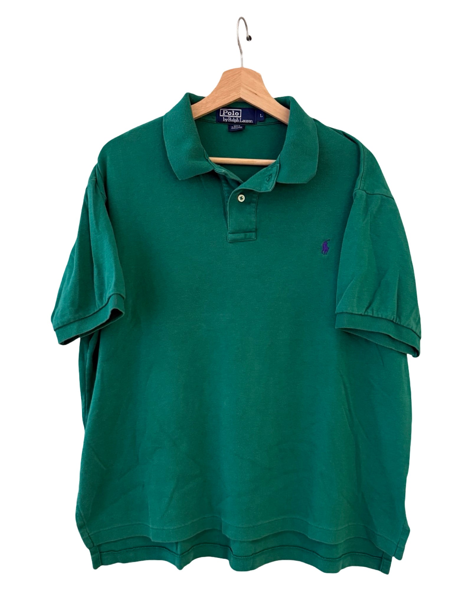 ビンテージ ポロ ラルフローレン グリーン パープル シャツ