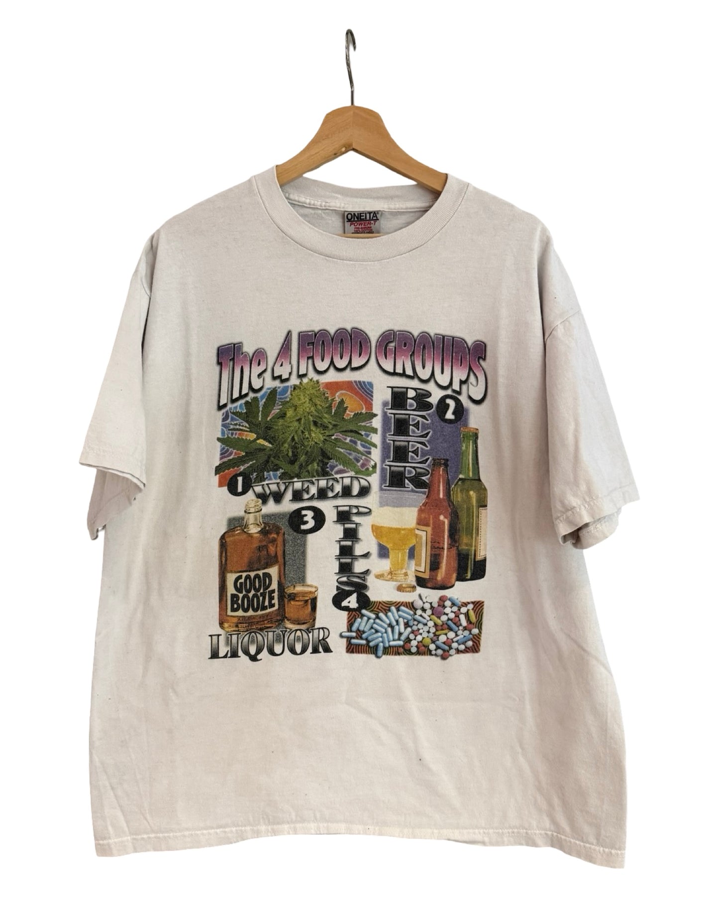 Vintage 90s The Four Food Groups Tee