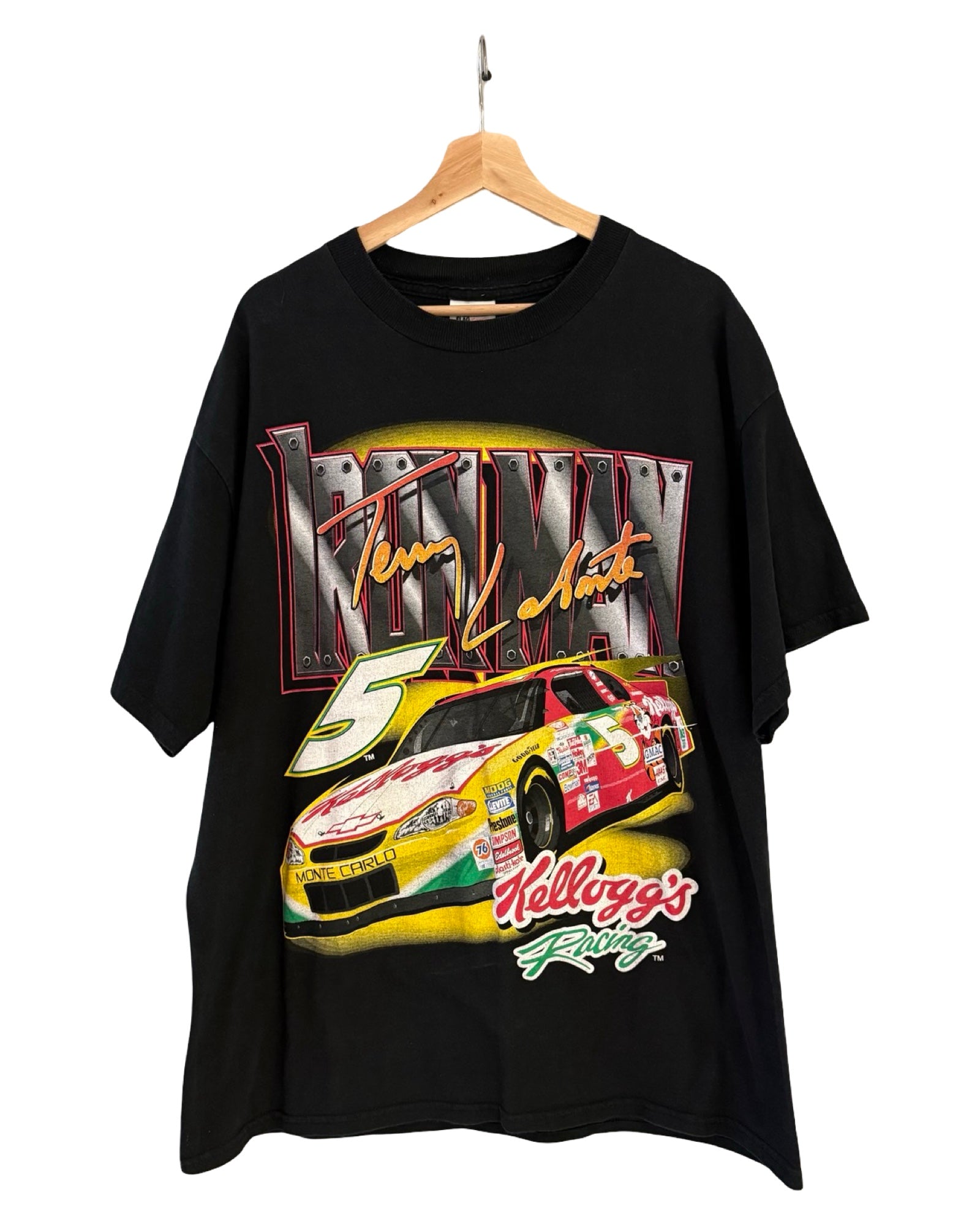 Vintage 2000 Nascar Kelloggs Racing Cereal Double Sided Tee