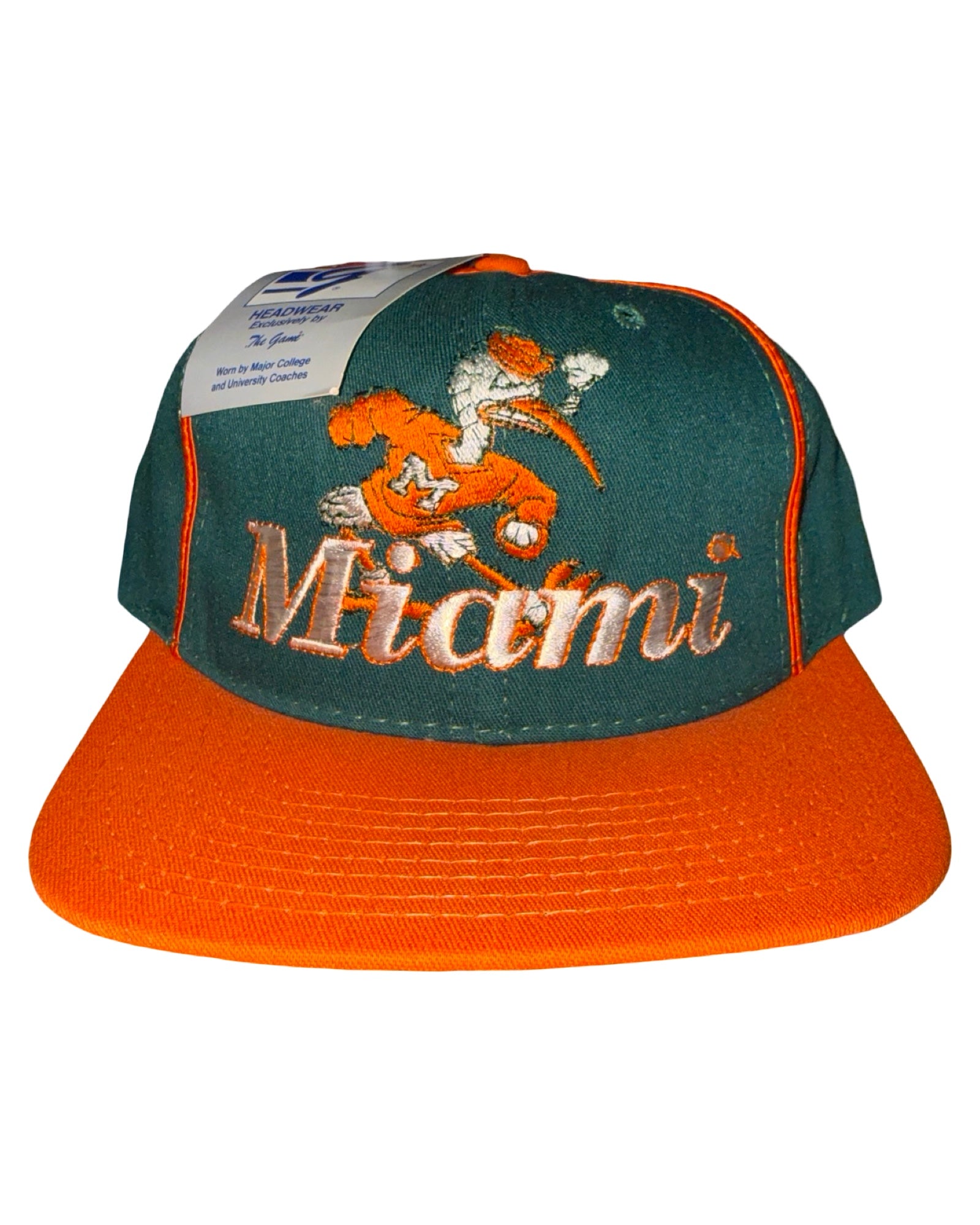 Vintage 90s Miami Hurricanes Crane The Game Snapback Hat KIF Vintage