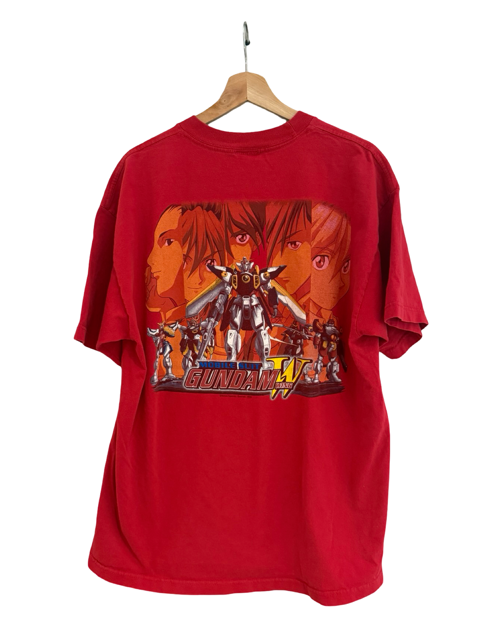 Vintage 2002 Gundam Wing Red Anime Promo Tee KIF Vintage