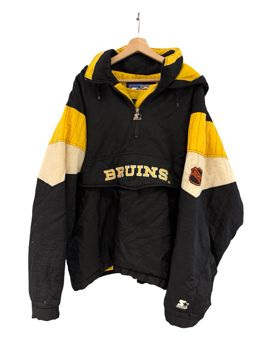 Vintage 90s Boston Bruins NHL Starter Half Zip Jacket