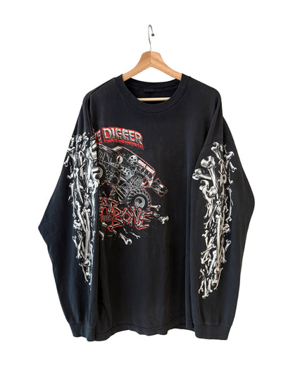 Vintage Monster Jam Grave Digger Truck Long Sleeve Tee