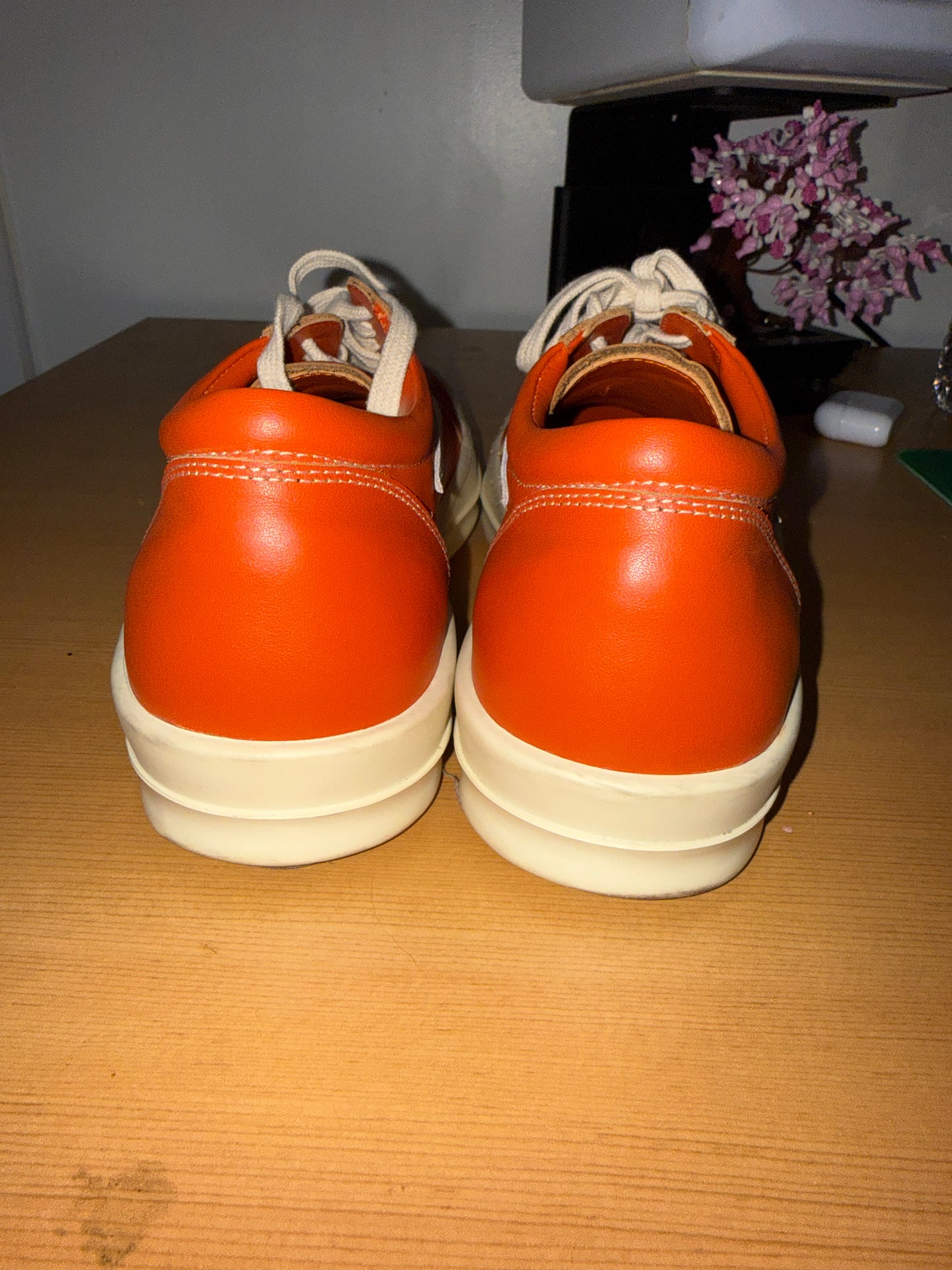 Size 7 / AW22 Rick Owens Suede Orange Strobe Vans