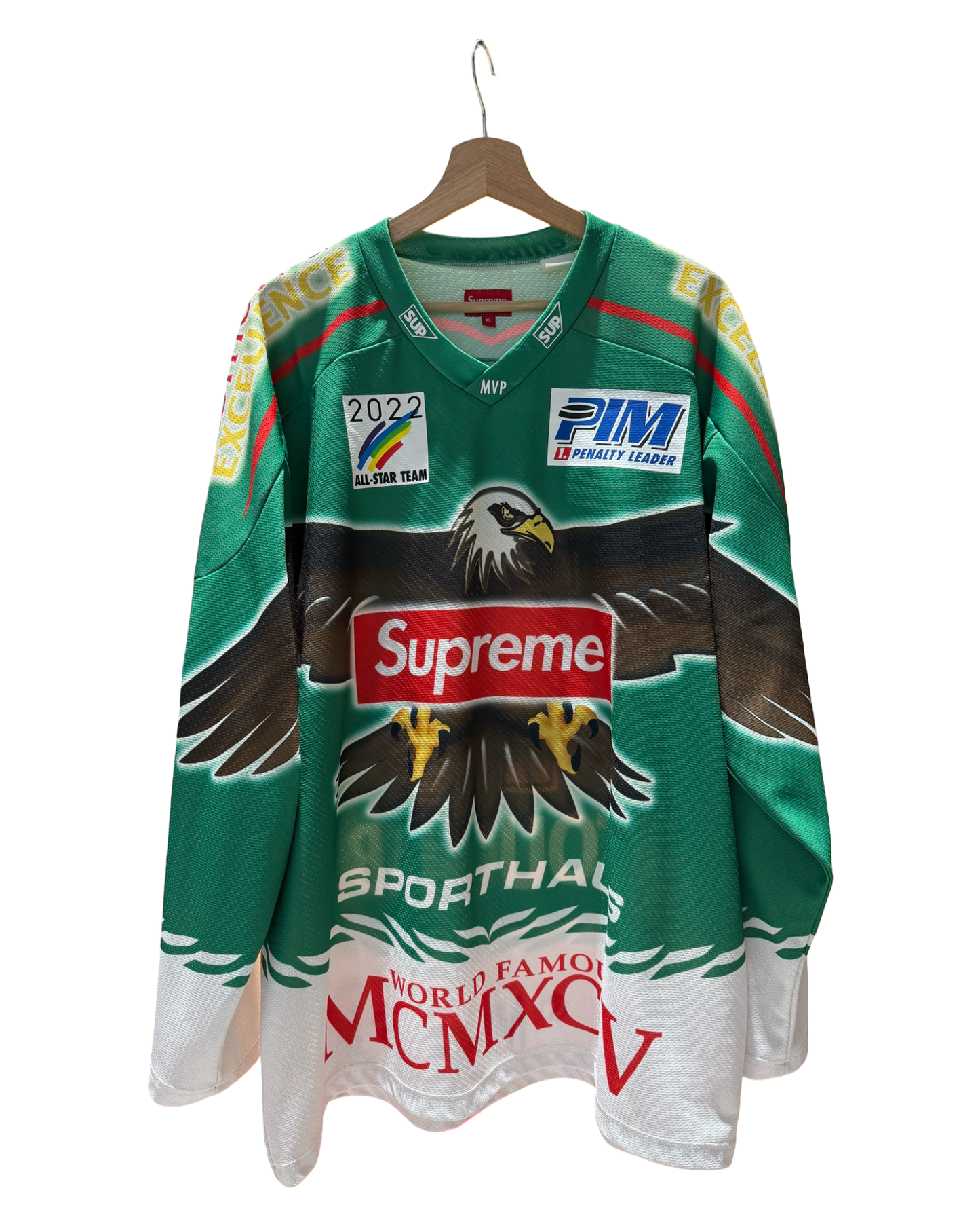 2022 Supreme Eagle Hockey Green Jersey