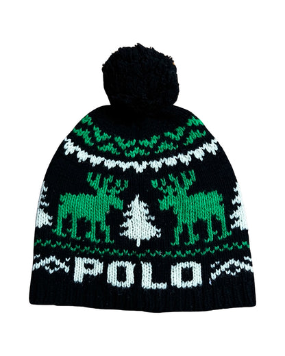 Vintage Polo Ralph Lauren Black Green Snowflake Sweater