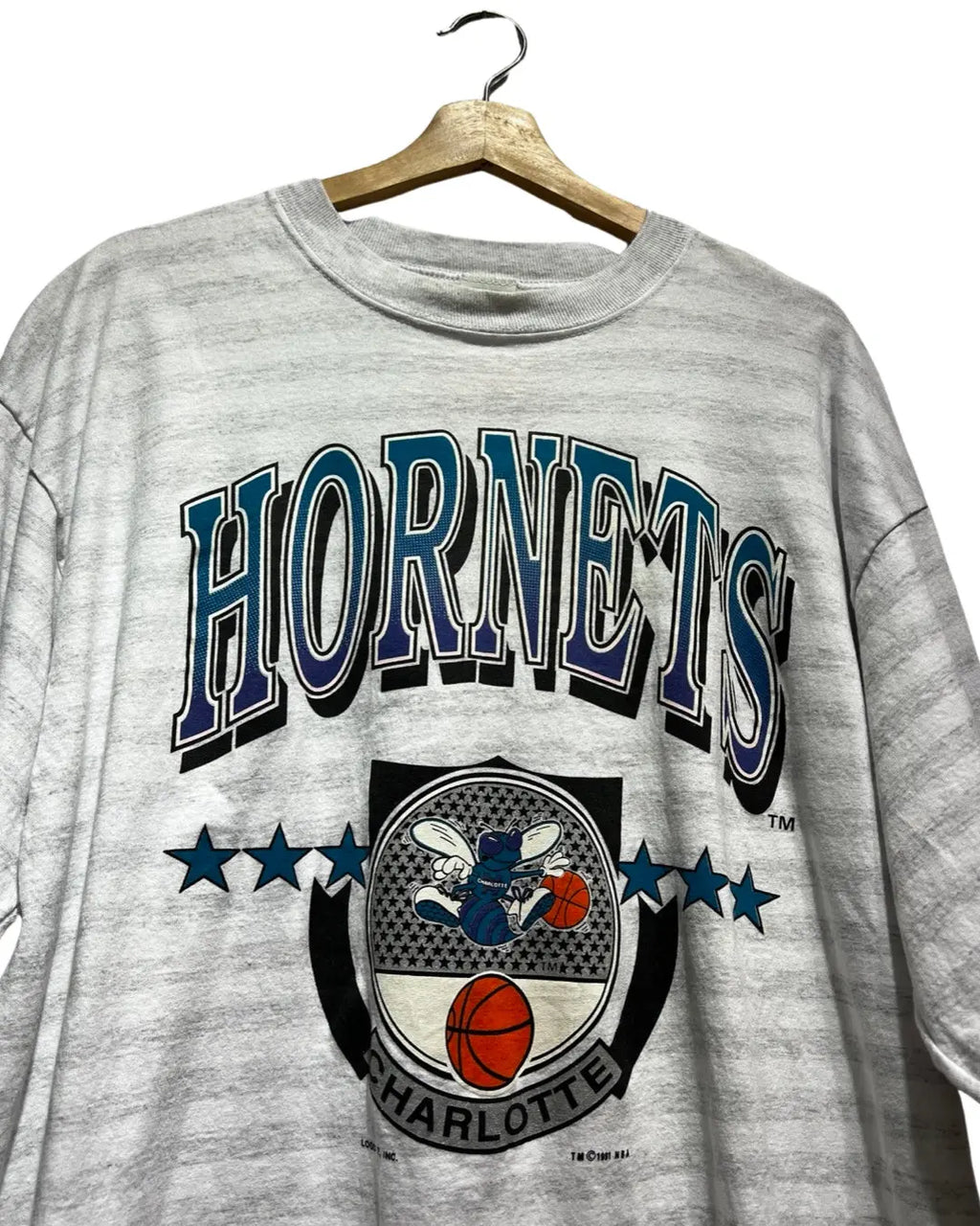 Vintage 1991 Charlotte Hornets Logo 7 NBA Tee KIF Vintage